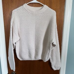 Universal Thread Cream Crew Neck Sweater with Textured Knit